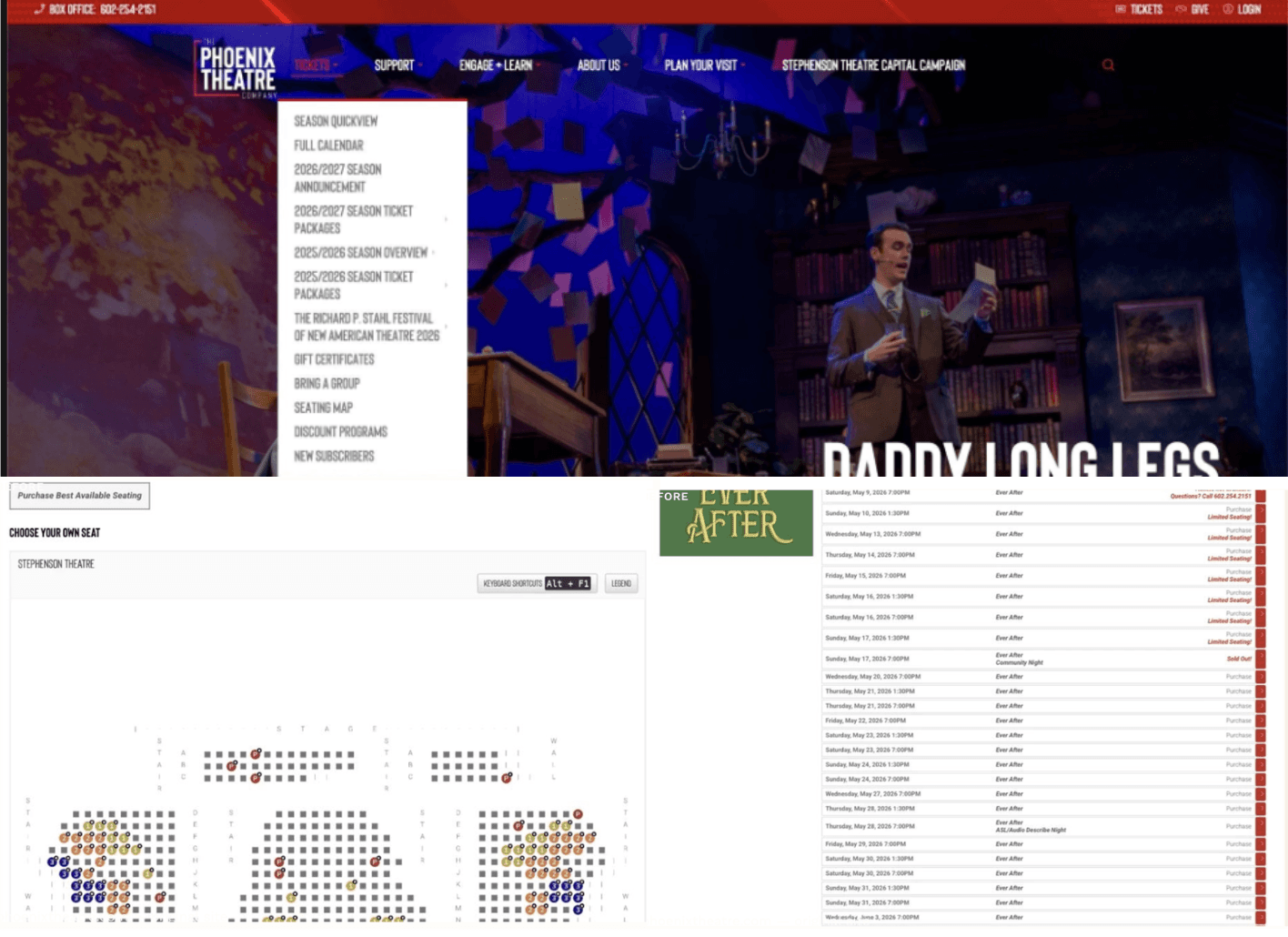 The original tickets dropdown (top) and seating chart (bottom), where most of the hesitation happened.