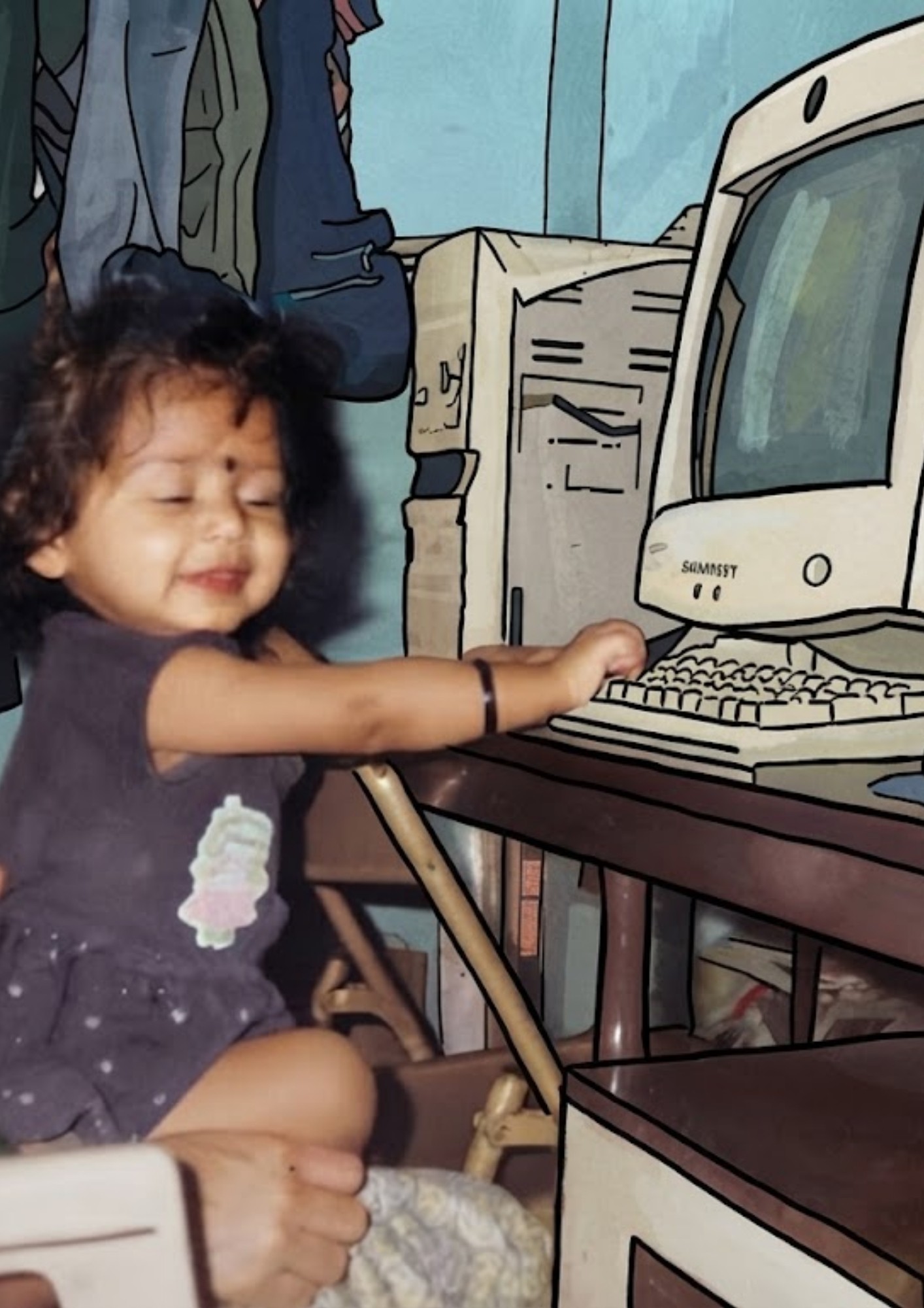 Baby at the computer